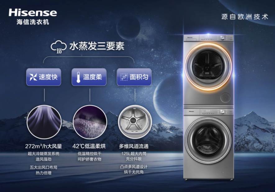 蒸發(fā)“三要素”：海信大風量熱泵干衣機，以專業(yè)技術(shù)定義新烘護